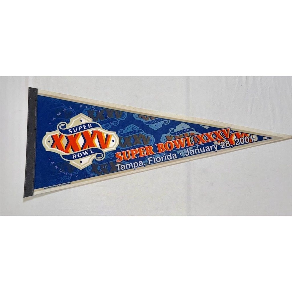 NFL Super Bowl XXXV Commemorative Pennant Tampa Florida 2001